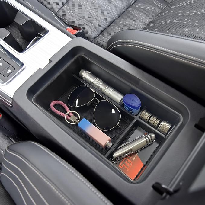 Center Console Organizer Compatible with Nissan Altima 2019 2021 2022 2023 2024 2025 2026 Accessories, Armrest Insert Tray with Coin Holder Keep Organized with Rubber Pad Black