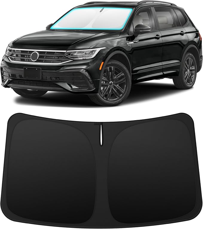 INSAUTO Custom Fit Windshield Sun Shade Accessories for Volkswagen/VW Tiguan 2018-2026, Foldable Front Window Sunshade, UV & Heat Reflector, Keeps Interior Cool, Includes Storage Bag