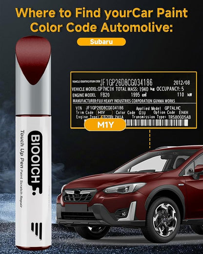 Touch Up Paint Pen Exact Color Match Car Chip and Scratch Repair (for Subaru, Crimson Red Pearl(M1Y))
