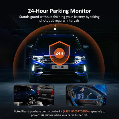 NexiGo 3 Channel Dash Cam with Rotatable Interior/Front Camera, Sony_Sensors, Front and Rear with Cabin, 4K/2K-1440P+1080P+1080P, Super Night Vision, 24H Parking Mode, GPS, WiFi, 128G SD Card Included