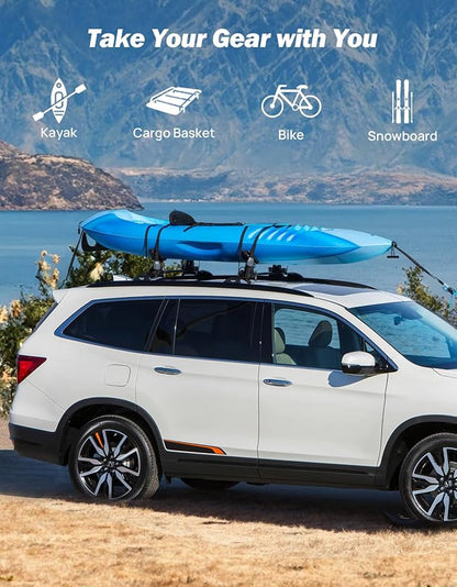 JOYTUTUS Roof Rack Cross Bars Compatible with Honda Pilot 2016-2022 with Side Rails, Aluminum Crossbars for Roof Racks Suitcases Kayaks Canoes Bikes Skis