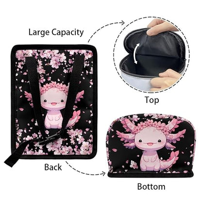 BIGCARJOB Axolotl Flower Car Trash Can Bin for Back Seat, Leak Proof, Vehicle Trash Can for SUV Truck Van, Automotive Garbage Can for Front Seat