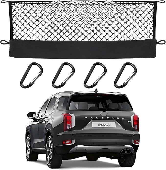 Envelope Style Cargo Net Compatible with Hyundai Palisade Upgraded New 2026 2025 2024 2023 2022 2021 2020 Trunk Car Rear Tailgate Touring Netting