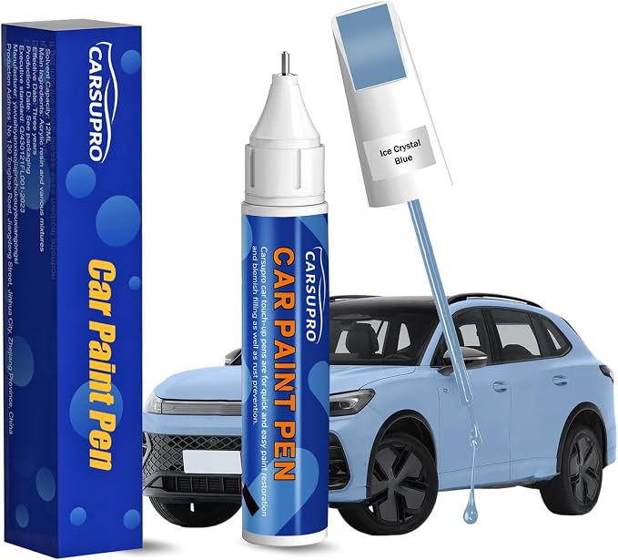 Blue Touch Up Paint for Cars,Car Paint Touch Up Pen for Deep Scratches,Car Scratch Repair Pen Auto Scratch Remover for Easy to Use and Fix(Ice Crystal Blue)