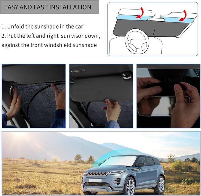 INSAUTO for Tundra 2020 Windshield Sunshade Car Window Sun Shade Custom Fit 2007-2021 Toyota Tundra Windshield Cover Limited SR5 Platinum TRD Pro 2Dr 4Dr Pickup Truck Accessories Sun Shield Protector