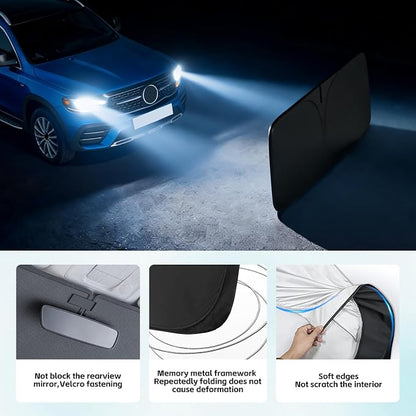 Windshield Sun Shade for Mercedes Benz GLB 250 200 2020-2026 Sunshade 300T Windshield Cover Sun Shield Blocks UV Rays Custom Fit GLB Front Window Shade Sun Visor Foldable Keep Cool