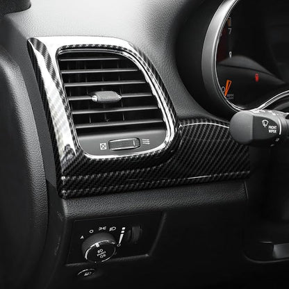 RT-TCZ Carbon Fiber Center Console Dashboard Panel Trim Inner Door Handle Cover Interior Trim Kit Decor Accessories for Jeep Grand Cherokee 2011-2020