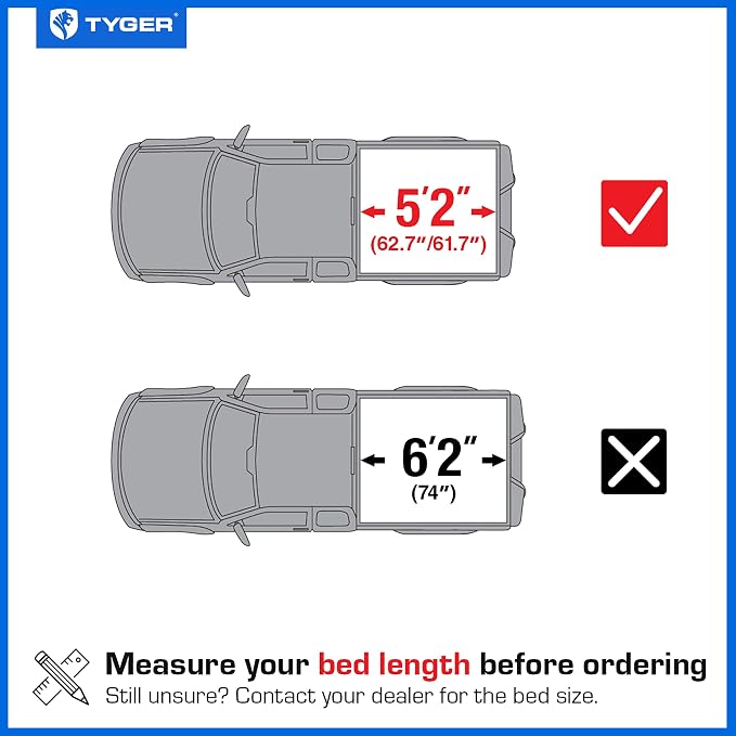 Tyger Auto T4 Flip-Up Low Profile Hard Alloy Truck Bed Tonneau Cover Compatible with 2015-2026 Chevy Canyon GMC Colorado (Not fit Trail Boss) | 5'2" (62") Bed | TG-BC4C4413