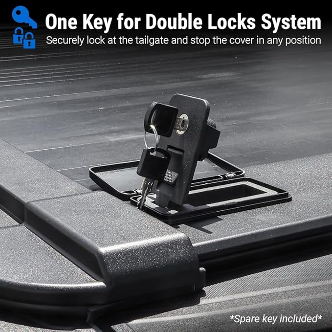 Syneticusa MB Retractable Tonneau Cover | 2004–2026 Ford F-150 6'7" (78.9”) Long Bed | 6063-T5 Aluminum | Double Lock | 3-Year Warranty | Waterproof Low Profile Hard Truck Bed Cover