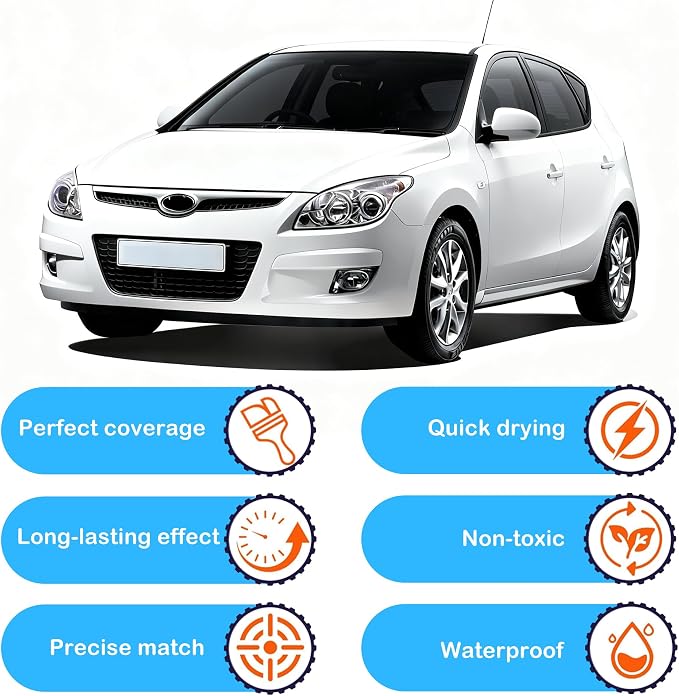 W6H Serenity White Pearl Touch Up Paint for Hyundai Exact Match, Car Paint Scratch Repair kit, 2 in 1 Scratch Remover Pen with Color-Matched Rapid Drying of Paint Coating