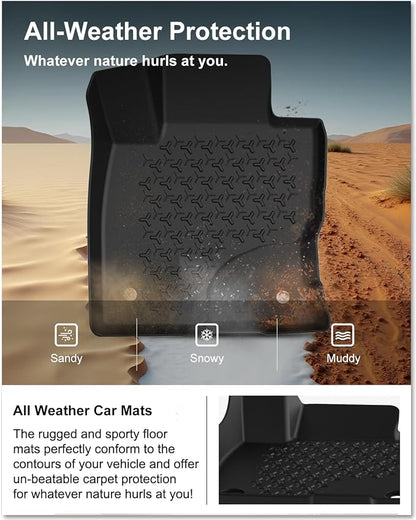 Kiwi Master Floor Mats for 2021-2026 Ford Bronco Sport | OEM Replacement MP1Z-7813300-AA, Custom Fit, All Weather Car Mats, Heavy Duty TPE Floor Liners, Front & Rear 2 Row, Black