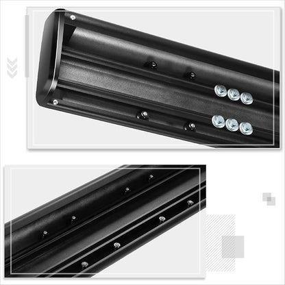 Pair 6.3" Black Powder Coated Flat Side Step Bars Running Boards Compatible with 2007-2019 Chevy Silverado GMC Sierra 1500 2500HD 3500HD Extended Cab, Stainless Steel