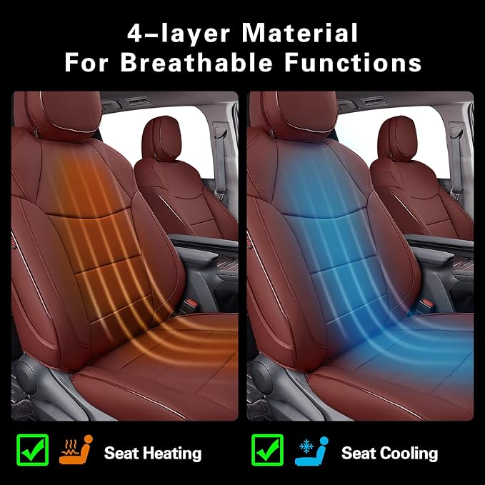 EKR Sienna Seat Covers for 2021-2026 Toyota Sienna Limited,Platinum,2nd Row Captain Chairs with Legrest 7 Seats,Automotive Seat Covers,Car Seat Cover Full Set,Leather (Burgundy)