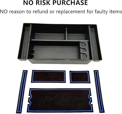 Center Console Organizer Tray fits for 2019-2022 GMC Sierra/Chevy Silverado 1500 Accessories, 2020-2021 2022 2023 Silverado/Sierra 2500 HD/3500 HD (Half-size, Blue)