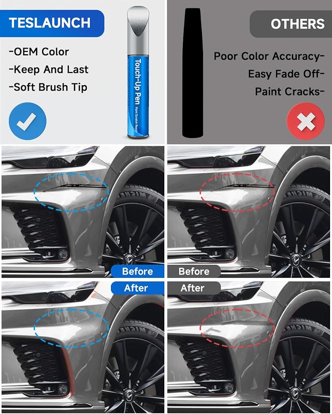 1J7 Atomic Silver Metallic Touch Up Paint Compatible with Lexus Exact Match Touch Up Paint Car Scratch Repair