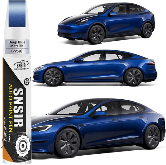 Car Touch up Paint(Deep Blue Metallic(PPSB)) Compatible with Tesla Model Y/3/X/S, Car Paint Pen Scratch Repair Two-In-One Touch Up Paint, Premium Car Scratch Remover for Deep Scratches