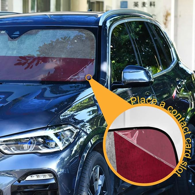 Texas Flag Vintage American Car Windshield Sun Shade Foldable UV Ray Sun Visor Protector Sunshade to Keep Your Vehicle Cool (55" x 27.6")