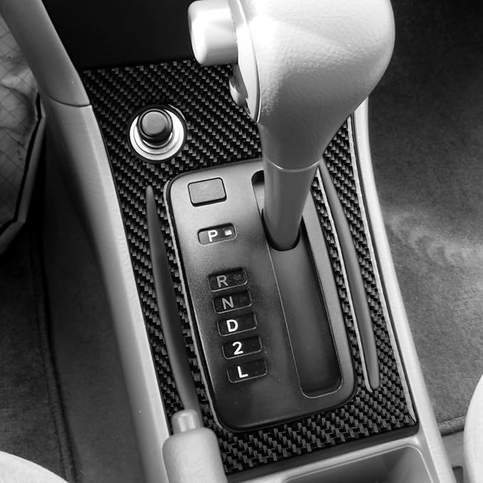 Black Real Carbon Fiber Accessories Car Center Console Gear Shift Outer Frame Panel Cover Interior Trim Sticker Decal for Toyota Corolla CE LE S 2003 2004 2005 2006 2007 2008/XRS 2005-2006 Sedan 1PC