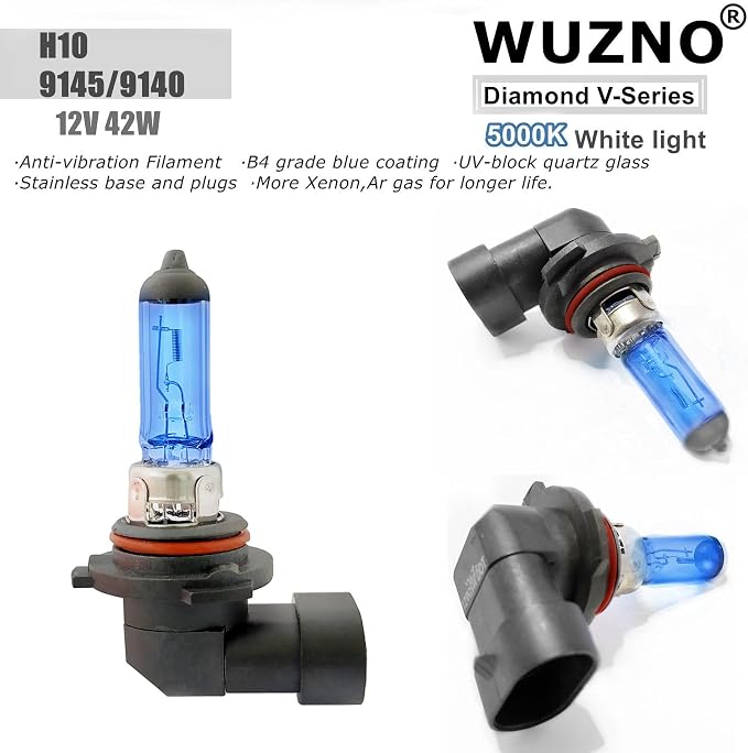 9145 9140 H10 Halogen Fog Light Bulb 12V 42W White 5000K Light Headlamp Super Bright Replacement