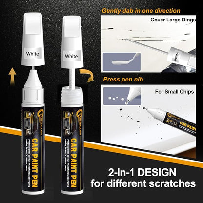 Summit White/Interstellar White(GAZ/WA8624) Car Touch Up Paint for GMC, Color Accurate Car Paint Scratch Repair Pen Kit Quick & Easy Fix Vehicle Chips and Automotive Nicks Scuff