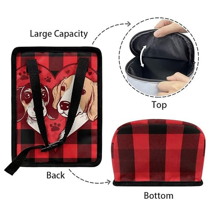 Talayituse Dog Paw Scottish Tartan Print Car Trash Can with Lid, Leak Proof Auto Trash Bag Hanging Vehicle Garbage Can Multipurpose Storage Container for Back Seat Road Trip