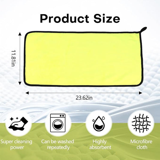 Hovom 3PCS Car Microfiber Towels, 23.62"×11.81" Lint-Free Microfiber Towels for Cars Wash Drying, Super Absorbent Cleaning Cloths, Reusable Washing & Detailing Towel, Car Cleaning Supplies (Yellow)