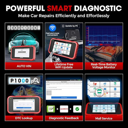LAUNCH CRP129E 2026 OBD2 Scanner, 8 Reset Oil/EPB/TPMS/SAS/BMS/Throttle/DPF Reset, Injector Coding, ABS SRS Transmission Engine Code Reader, Lifetime Free Update Diagnostic Scan Tool, Auto VIN