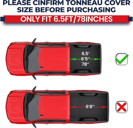 MOSTPLUS Quad Fold Hard Truck Tonneau Cover Compatible for 1988-2002 Chevy GMC C1500 C2500 C3500 6.5FT Bed Cover