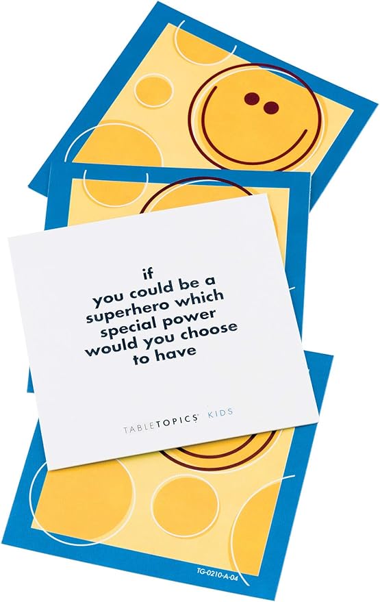 TableTopics Kids to Go Question Game with Conversation Cards for Kids - 40 Conversation Starters for Families to Play at the Dinner Table, Family Game Night, & Road Trips