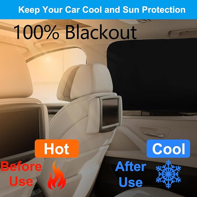 Ovege Car Window Shades Magnetic 4pcs-Blackout Side Window Shade for Baby in Car Privacy Curtain UV Protection