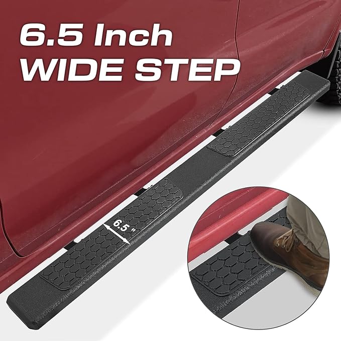 COMNOVA Side Steps Running Boards Compatible with 2022-2026 Toyota Tundra CrewMax Cab. 6.5 Inches Tundra Rock Sliders Truck Side Steps Nerf Bars with Honeycomb Step Pad..