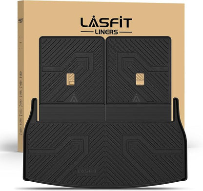 LASFIT Cargo Mat & Backrest Mats for Lincoln Aviator 2026 2025 2024 2023 2022 2021 2020, All Weather TPE Custom Fit Cargo Liner for Aviator Trunk Mat 2020-2026, Black, Easy to Clean