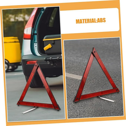 KICHOUSE 5pcs Foldable Reflective Safety Triangle Kit Emergency Road Warning Signs for Vehicles Increased Visibility Compact Design for Roadside Assistance and Traffic Safety
