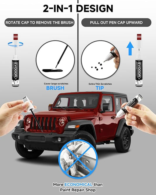 PRV/NRV Velvet Red Pearl Touch Up Paint Compatible with JeepExact Match 2 in 1 Touch up Paint for Chips and Nicks Repair