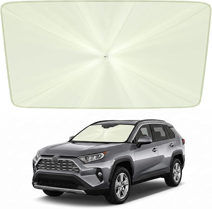 helloleiboo Custom Fit Toyota RAV4 Windshield Sun Shade Umbrella,Foldable 5-Layer Vinyl Coating, Reflective Heat and UV Protection