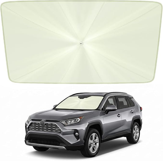 helloleiboo Custom Fit Toyota RAV4 Windshield Sun Shade Umbrella,Foldable 5-Layer Vinyl Coating, Reflective Heat and UV Protection