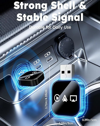 Wireless Carplay Adapter to Play TV on Car Screen 3 in 1 USB A/C Android Auto Bluetooth Video Box Screen Mirror iOS Phone Wired to Wireless Screen Mirroring Car Play Accessories for iPhone