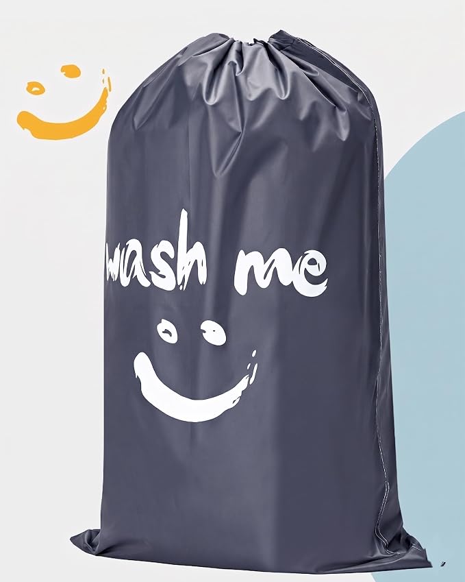 HOMEST XL Laundry Bag 28" x 40", Extra Large Dirty Clothes Organizer Holds 3-4 Loads, Machine Washable Drawstring Laundry Bag for Dorm, Camp, Laundromat, Family, Travel, Gray
