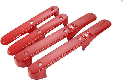 Car Inner Door Grab Handle Decor Frame Cover Trim for 2007-2010 Jeep Wrangler JKU 4-Door (Red)