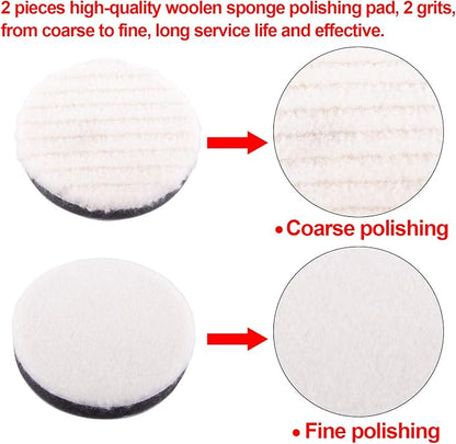 SIQUK 38 Pieces Car Polishing Pad Kit 3 Inch Buffing Pads Foam Polish Pads Polisher Attachment for Drill