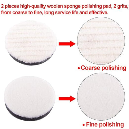 SIQUK 48 Pieces Car Polishing Pad Kit 3 Inch Buffing Pads Sponge Polishing Pads Foam Buffer Polish Pads Car Polisher Attachment for Drill