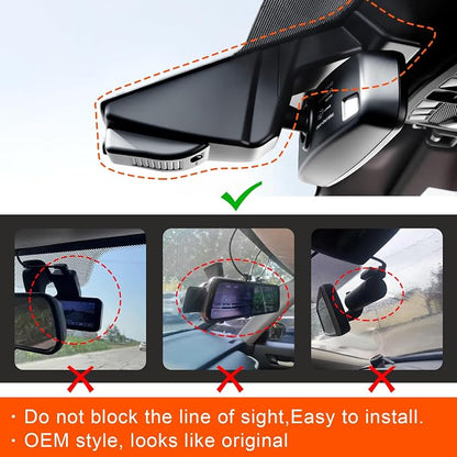 Mangoal 4K Dash Cam Custom for Ford Explorer U502 Explorer 2013-2019 & Taurus 2013-2019, Base XLT ST_Line Limited Timberline Platinum King Ran(Model C), UHD 2160P Video, WiFi & App, 64GB Card