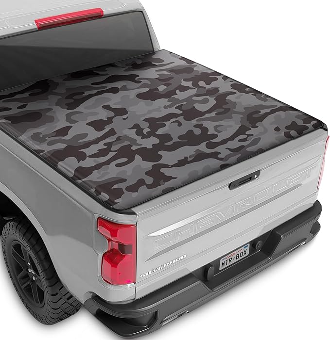 Camo Tonneau Cover Soft Roll-up Truck Bed Protector All Weather Retractable for Chevrolet Chevy Silverado 1500 2019-2026 and GMC Sierra 1500 19-26 Short Bed 5.8 ft (NO Multi-Flex Tailgate)