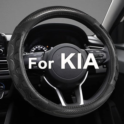 GIANT PANDA Steering Wheel Cover for Kia Soul,Sportage,Forte,Optima,Telluride(3D Honeycomb-Gray-Standard Size)