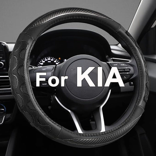 GIANT PANDA Steering Wheel Cover for Kia Soul,Sportage,Forte,Optima,Telluride(3D Honeycomb-Gray-Standard Size)