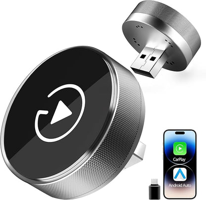 2-in-1 Wireless CarPlay Adapter for Apple iPhone & Android, Plug & Play, Auto Connection, No Latency, 2026 Upgarde Converts Wired Carplay Dongle to Wireless Car Play Adapter for iPhone iOS 10+