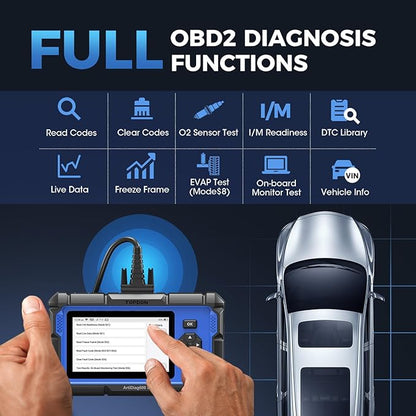 OBD2 Scanner TOPDON AD600S Scan Tool, Code Reader, Diagnostics Scanner for ABS/SRS/AT/Engine, 9 Reset Services, CAN-FD, Oil/Brake/BMS/SAS/DPF/TPMS/ETS Reset/ABS Bleeding/Injector Coding, Free Upgrade