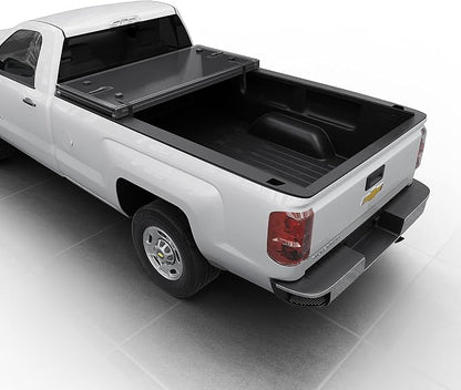 Toptiny Hard Folding Truck Bed Tonneau Cover|HTF083|Fits 2010-2026 Chevy Silverado & GMC Sierra 1500 2500 3500 HD 8FT
