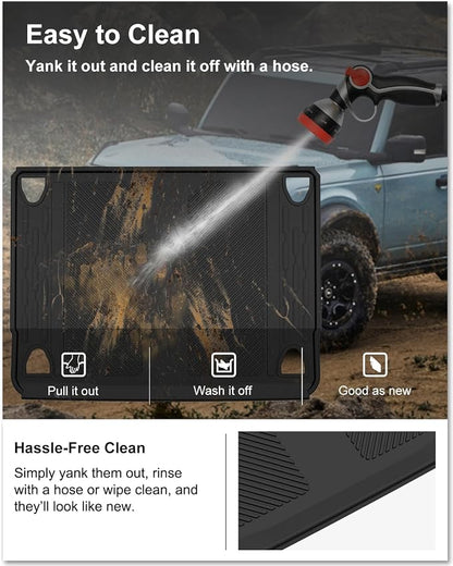 KIWI MASTER Cargo Mat for 2021-2026 Ford Bronco 4-Door, OEM Replacement M2DZ-58047A74-BA, Custom Fit All Weather Rear Cargo Liner, Heavy Duty TPE Tray Trunk Mat, Black