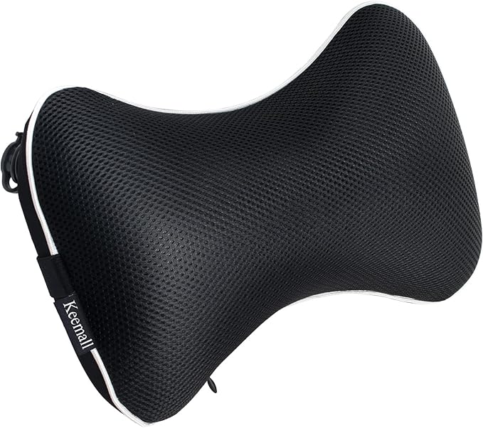 Keemall Inflatable Car Neck Pillow, Soft Headrest Inflatable Car Pillow for Driving Seat with Adjustable Strap, Comfortable Ergonomic Design Neck Support and Breathable Washable Cover